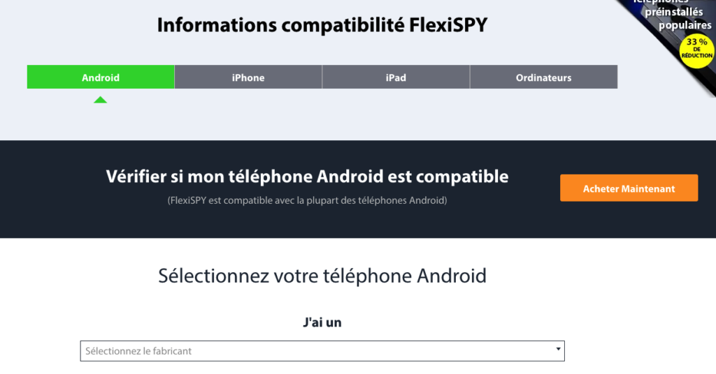 Compatibilité FlexiSpy
